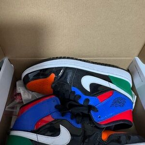 Jordan Black and Blue High-Top Sneakers